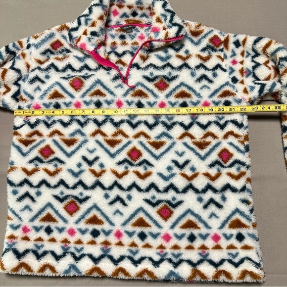 Eddie Bauer 1/4 Zip Pullover Fleece Aztec Print So Soft Size L - Picture 5 of 9